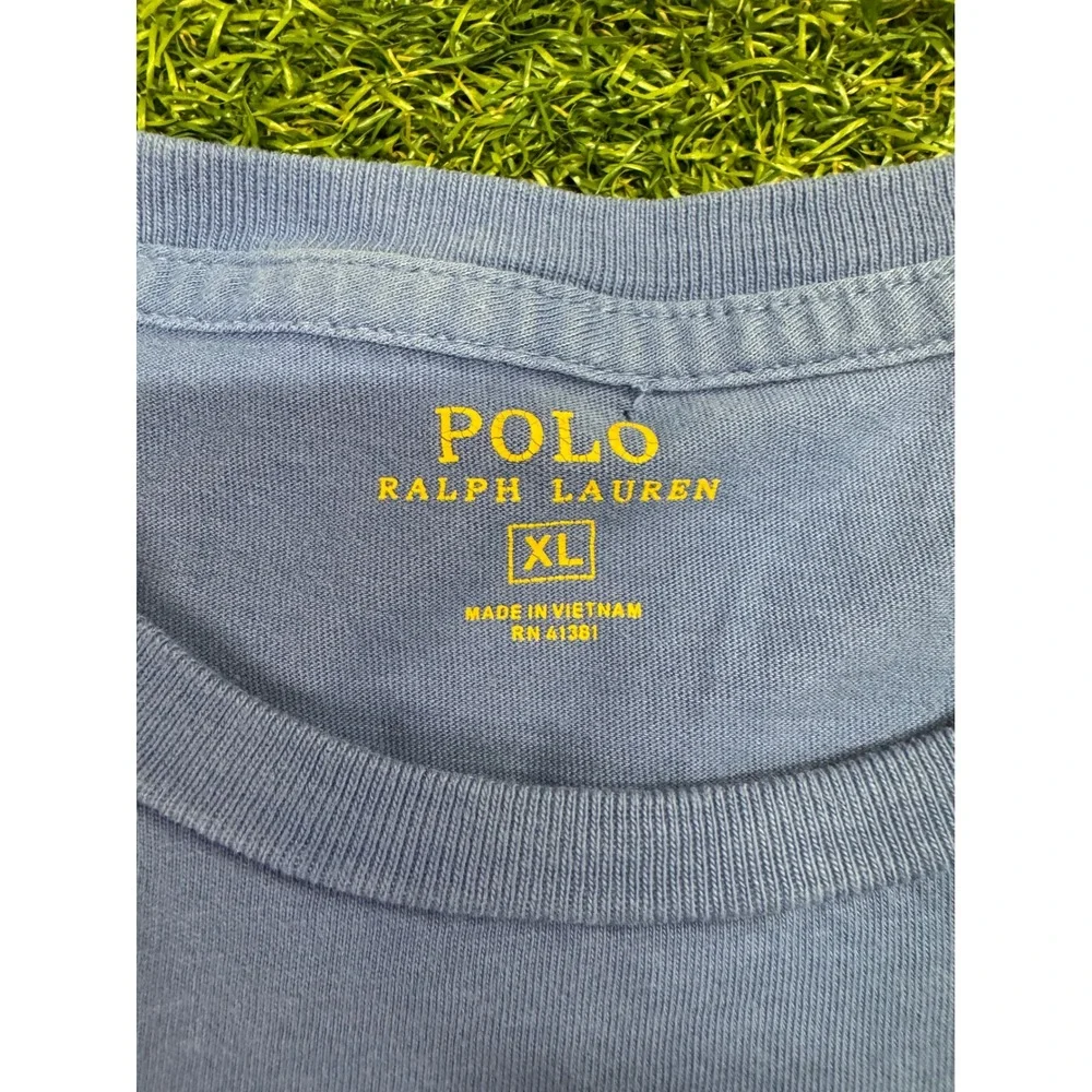 Polo Ralph Lauren Mens XL Blue Pocket T-Shirt‎ Red Pony Logo Short Sleeve Cotton